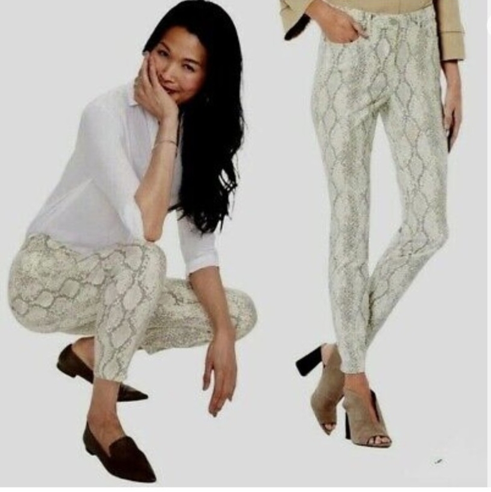 NYDJ ami skinny snakeskin crop pants lift tuck technology sz 6 *D5